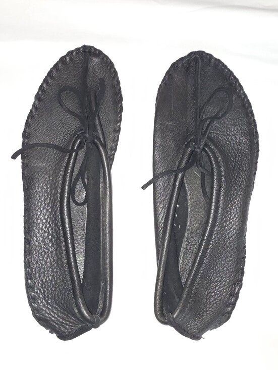 hides in hand Shoes - New Hides in Hand Black Deerskin Leather Ballerina Flats sz 10 Womans